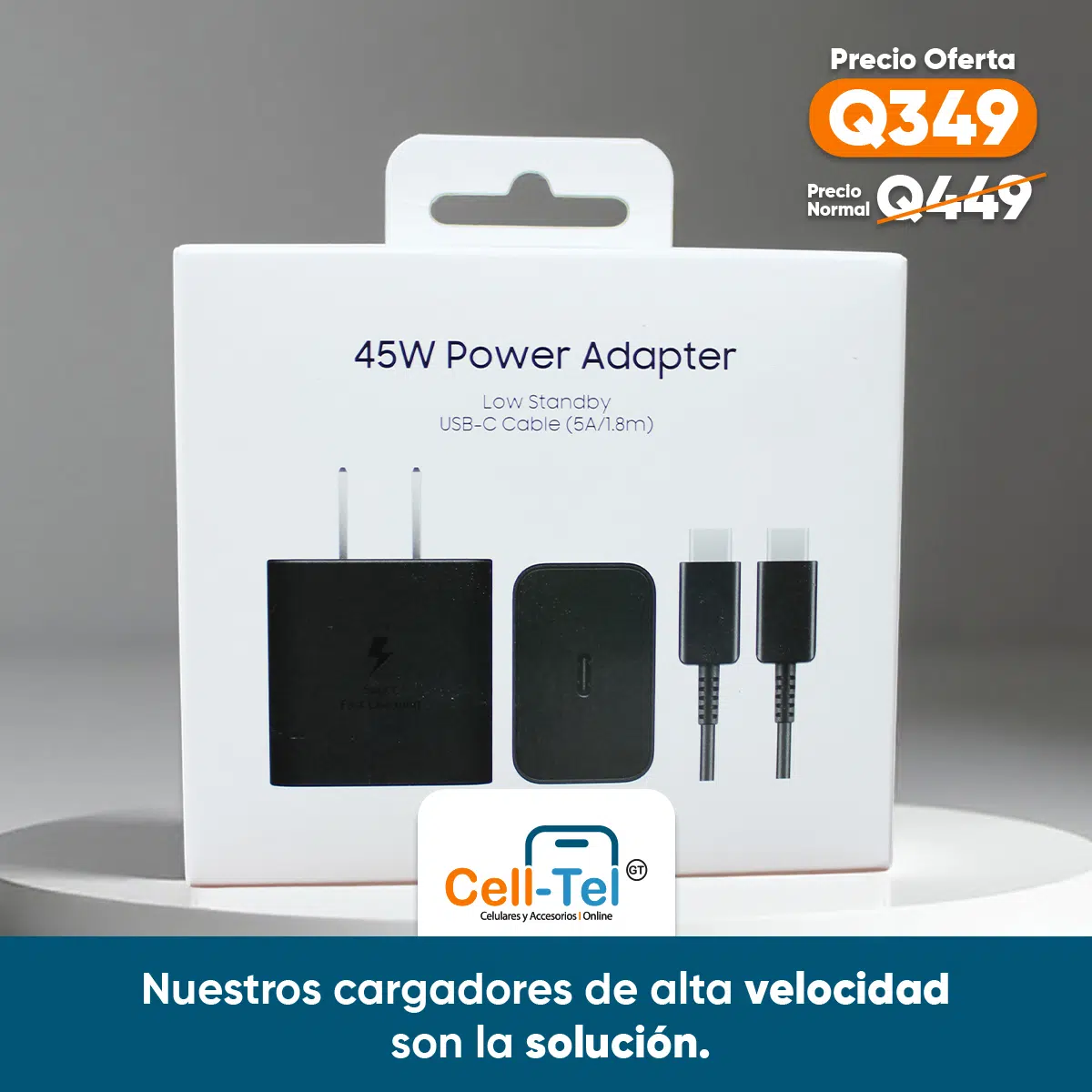 Cargador Samsung Original 45W (con cable 1.8m) - Imagen 1